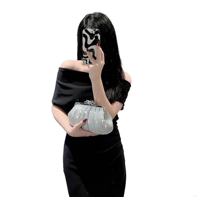 

G7NB Fashion Elegant Women Rhinestones Evening Clutch Bags Wedding Party Handbag