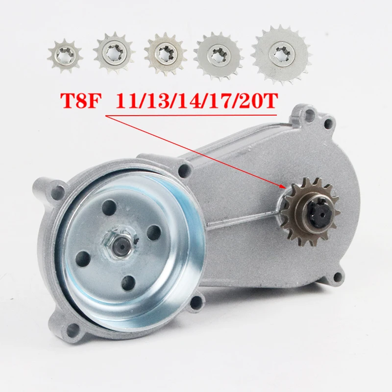 Silver T8F 11 13 14 17 20 Tooth Dual Chain Clutch Gear Box For 43CC 47CC 49CC Mini Moto Pit Dirt Bike Quad ATV Buggy Go Kart