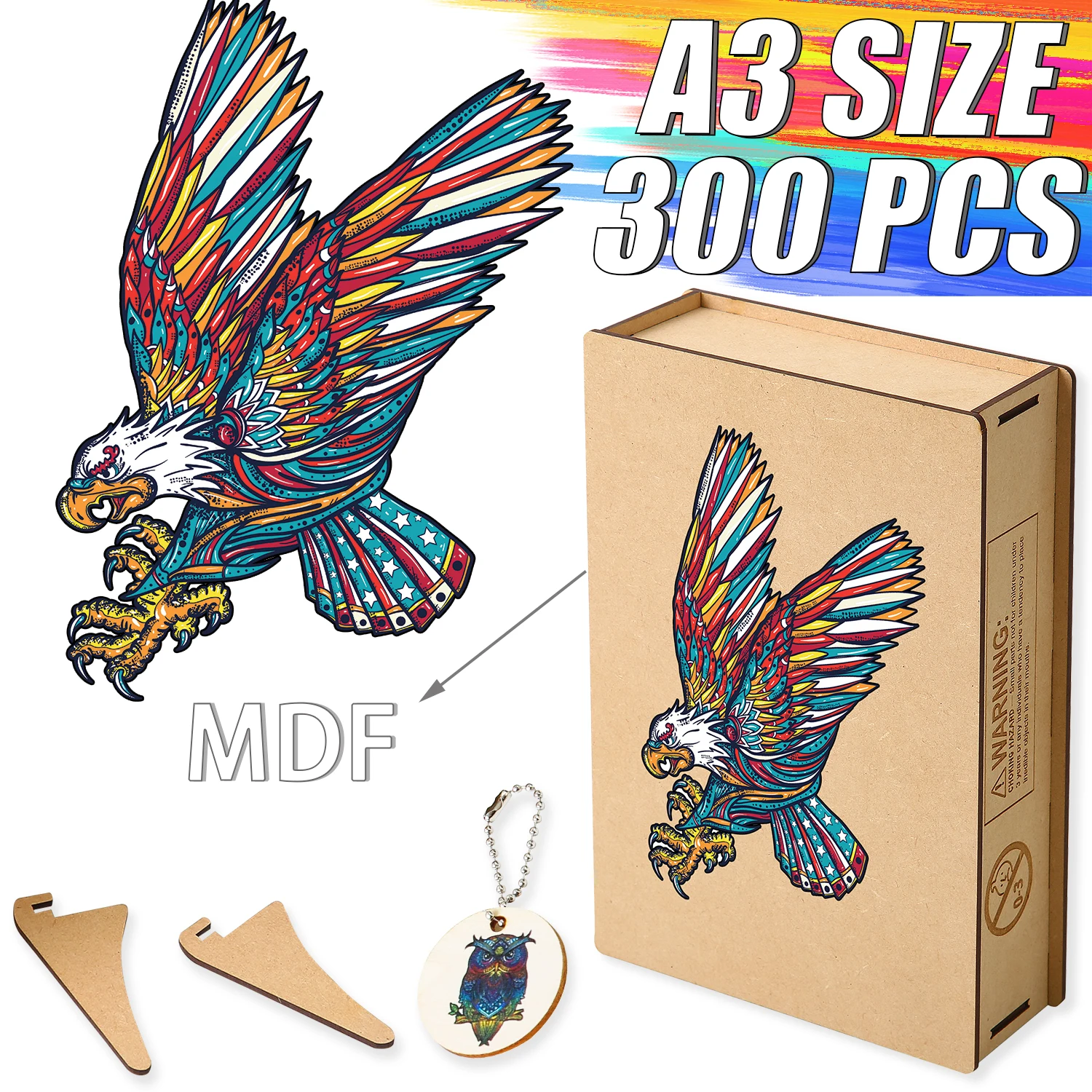 Fabulous Eagle Wooden Puzzles Elegant Shape Puzzle Games Colorful Wooden Animal Jigsaw Puzzles For Kids Adults Popular Gifts