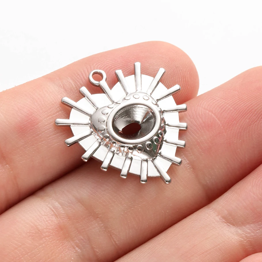 6 Stück böser Blick Anhänger, dunkelblaue Herz- und Mondaugen-Anhänger, Strass-Edelstahl-Anhänger für die Schmuckherstellung, Halskette, Schlüsselanhänger – Detail 11