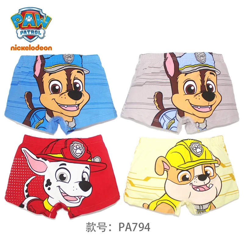 4PCS/Set Genuine Paw Patrol KID\'s Printed Underpants Chase Rocky Marshall Skye Underwear Boys Girls Birthday Gifts Children Toy