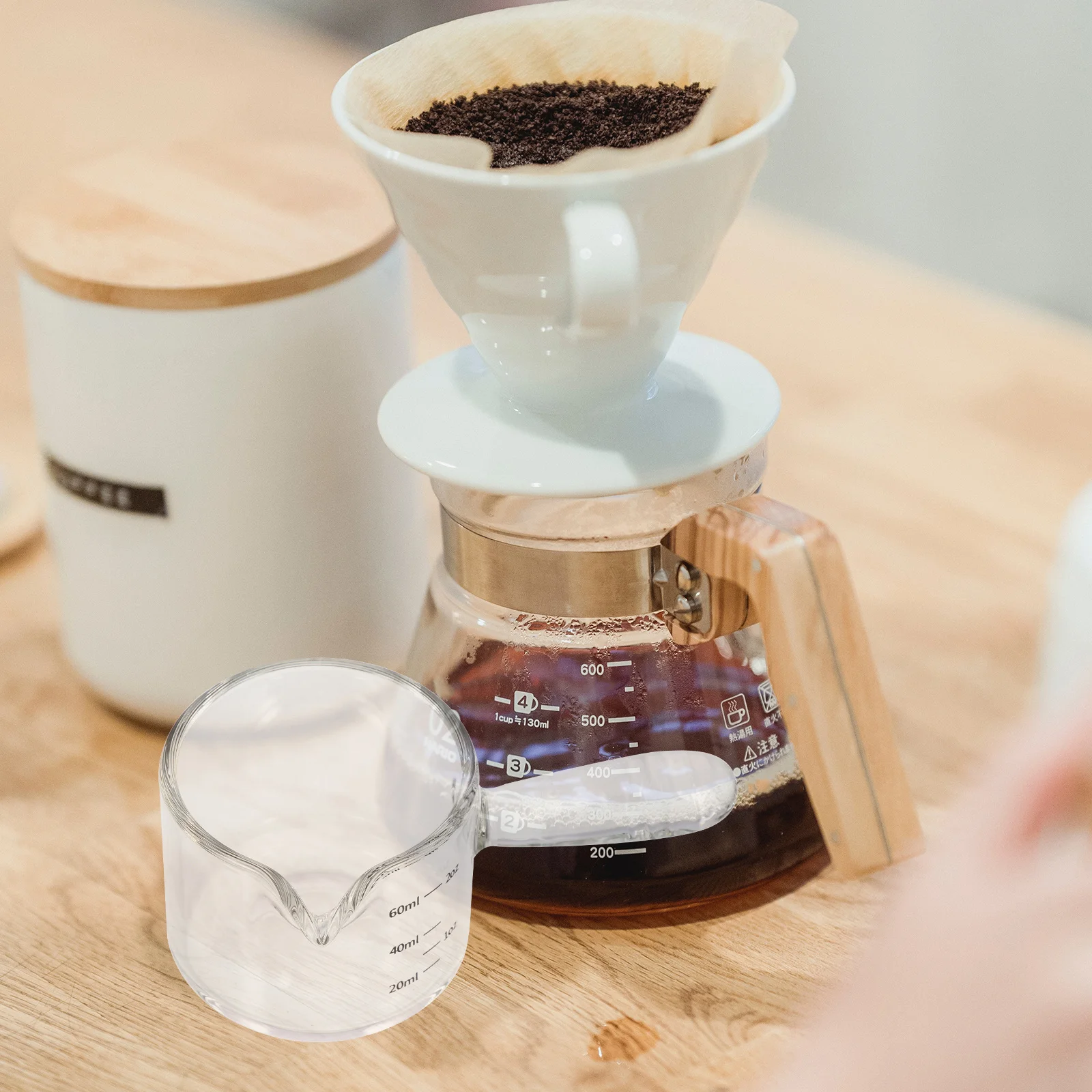 

Measuring Milk Cup Transparent Heat Resistant Glass for Coffee Espresso Syrup Milk Frothing Container with Scale Household Multi