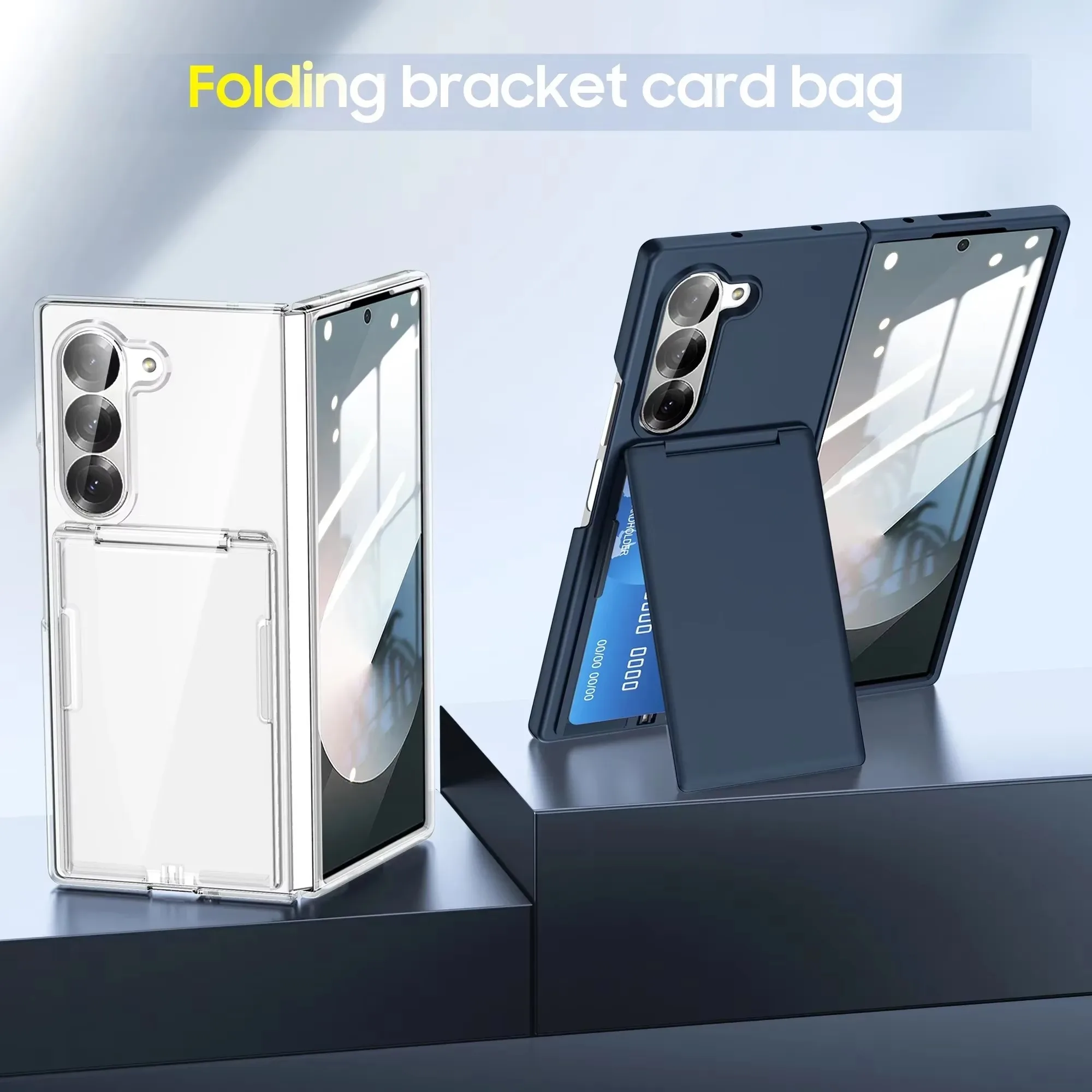 

Skin-Friendly Ultra-Thin Case For Samsung Galaxy Z Fold 6 5 Frosted Card Holder Shockproof PC Hard Protection Cover Accessories