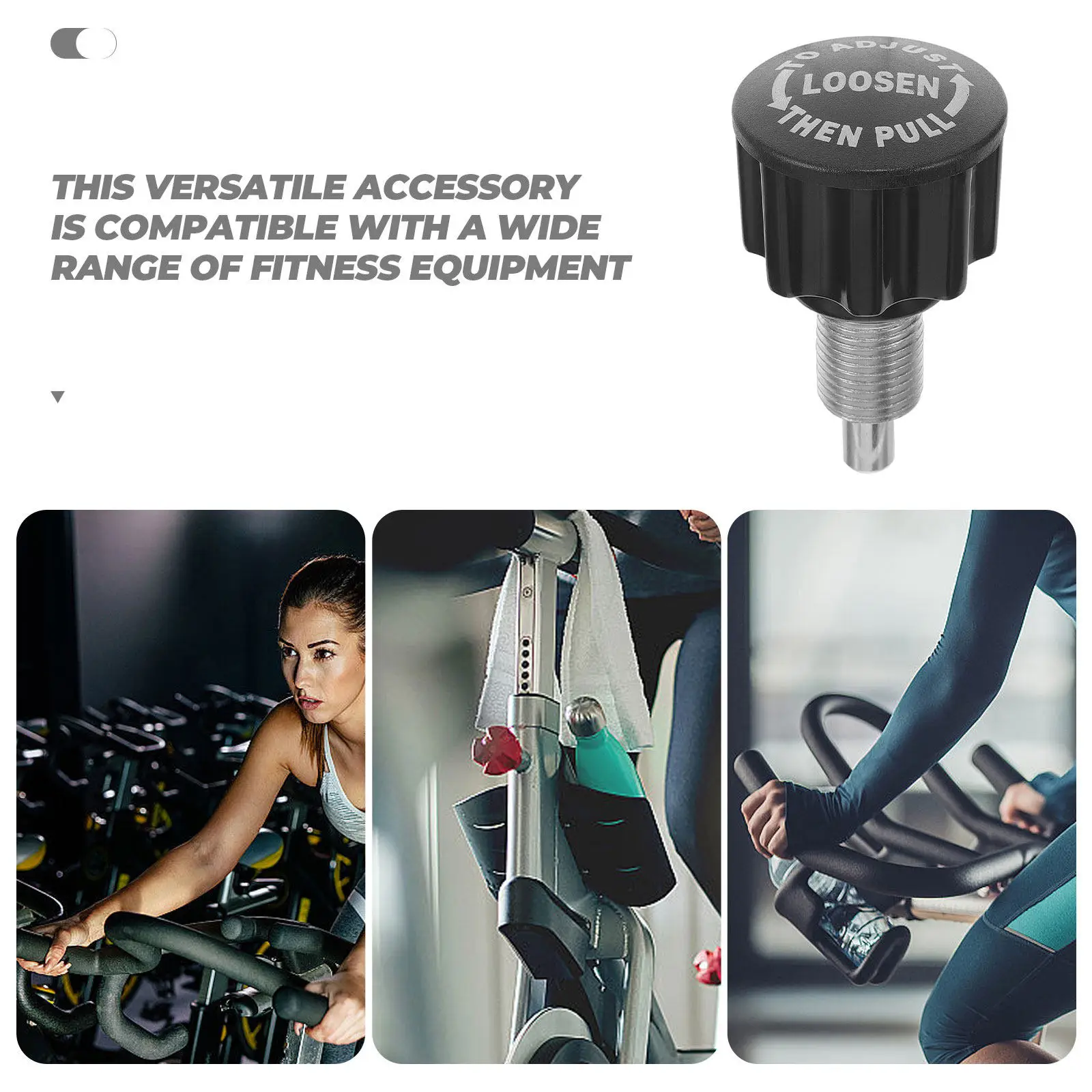 Picture 4: Convenient Pull Knob Screw for Exercise Bikes Height Adjustment ABS Fitness Pull Pin Replacement Part Modern Stylish Design