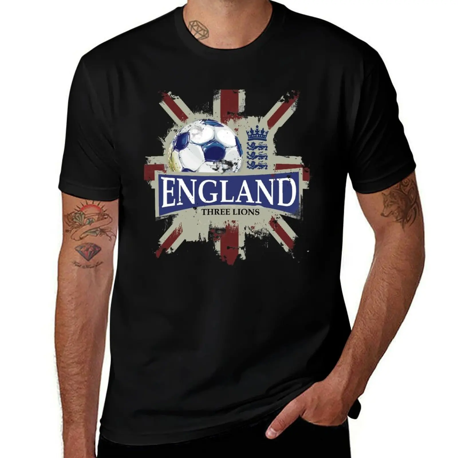 

Soccer England UK tree lions soccer T-Shirt t shirt man plain cotton t shirts high quality T-Shirt
