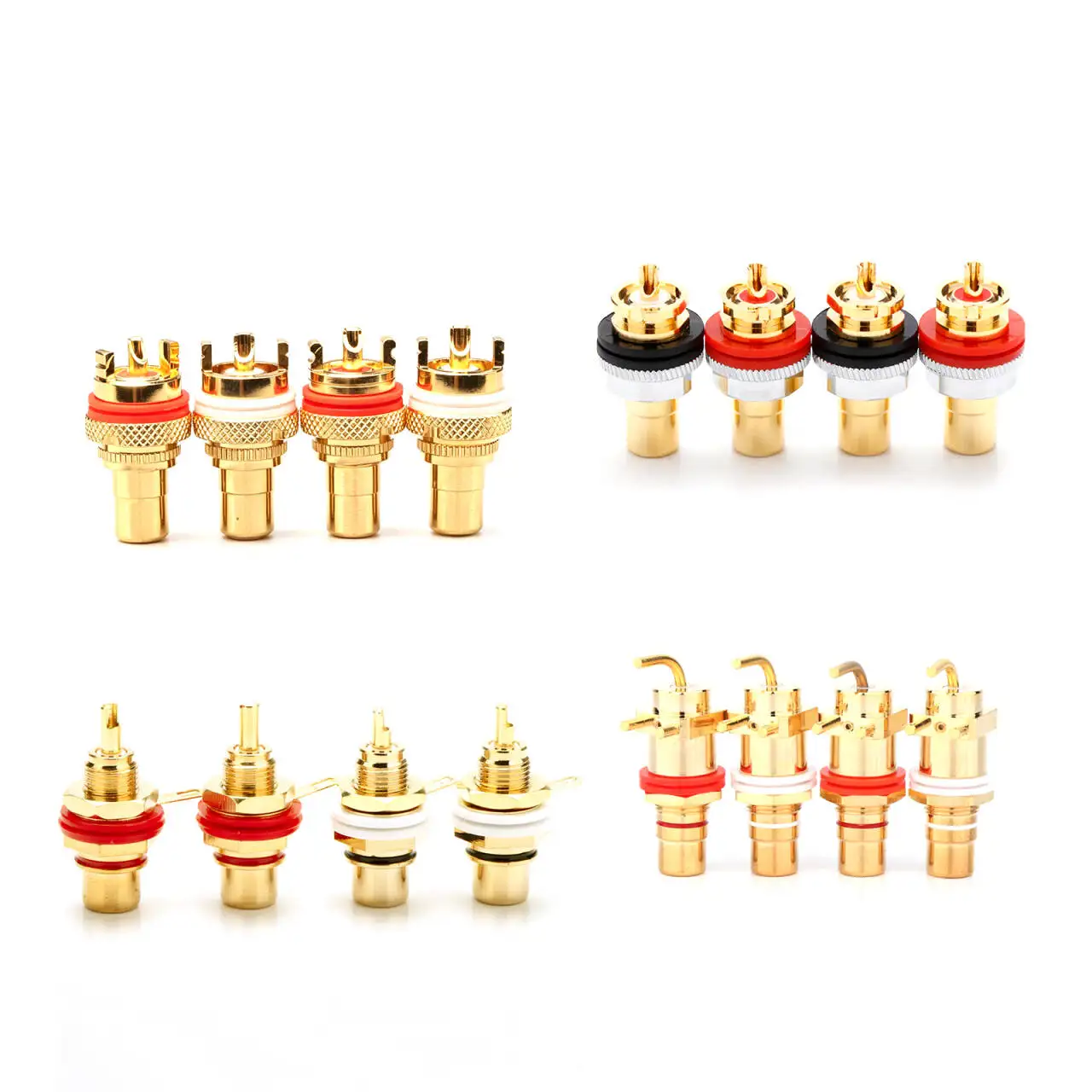 4-Piece Gold-Plated Brass Mounting Gasket Kit – Fits 9-10mm & 11-12mm Holes, Includes R3002/R3012/R3010/RS4006 Models