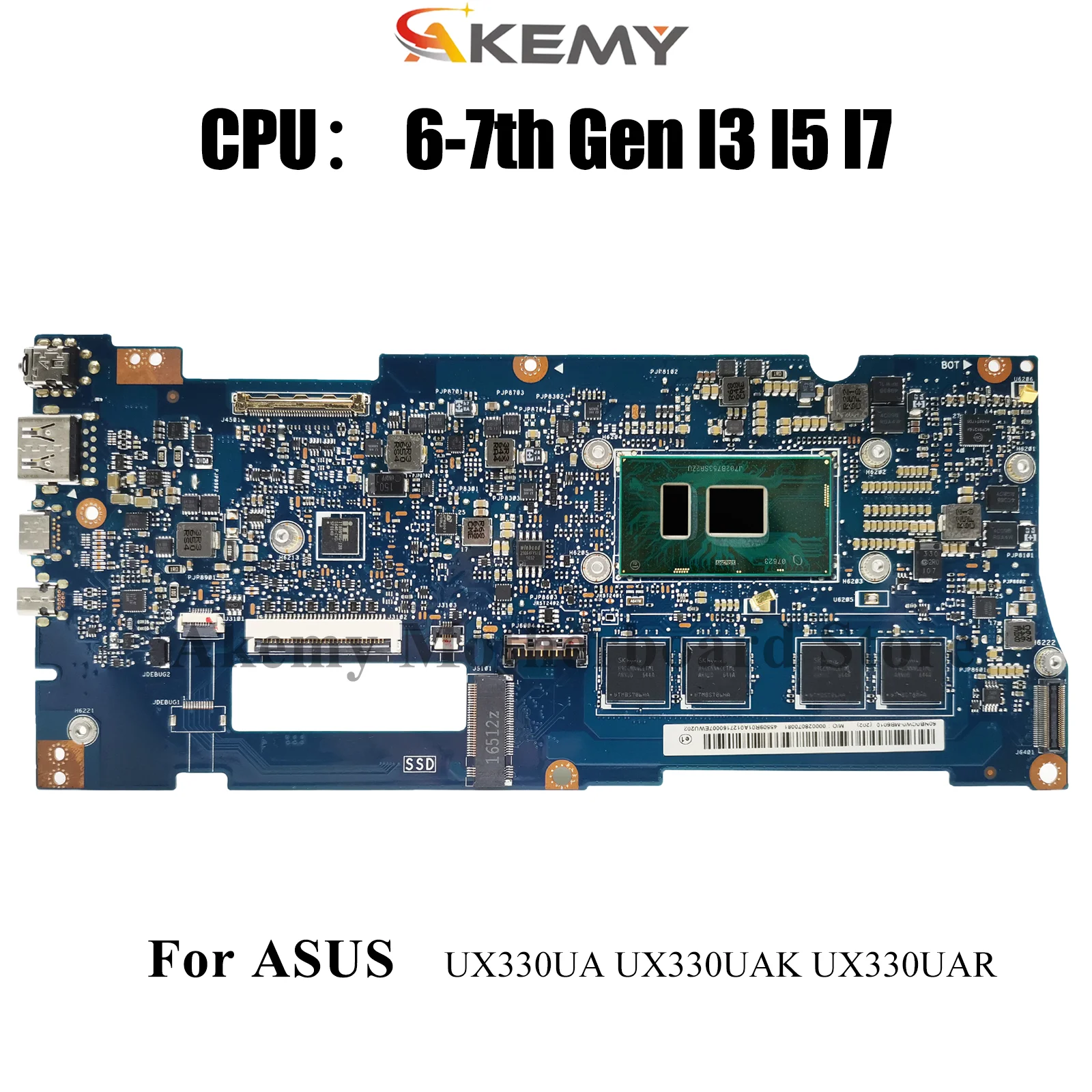 

UX330UA Материнская плата для ноутбука ASUS ZenBook UX330U UX330UAK UX330UA UX330UAR U3000U Материнская плата с процессором I3 I5 I7 тест ОК быстрая доставка