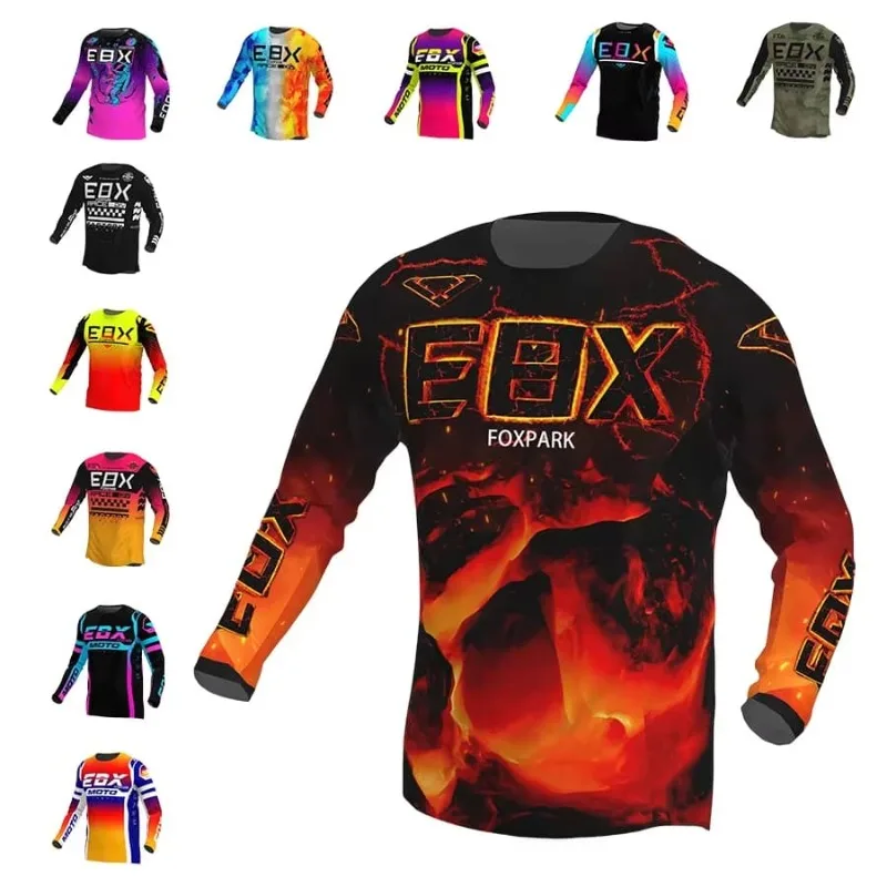 

Cycling T-shirt for Men FOXPARK Off-Road MX BMX ATV MTB Bicycle Clothes Enduro DownHill Racing Rider Bike Motocross Tee Clothing