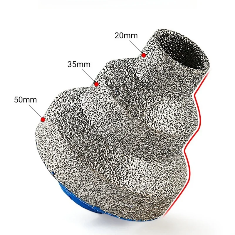 20-35-50mm Diamant-Stufen-Fasenbohrer Winkelschleifer-Lochsäge M10 M14 Gewinde für Marmor, Fliesen, Mauerwerk, Beton, Porzellan – Detail 9