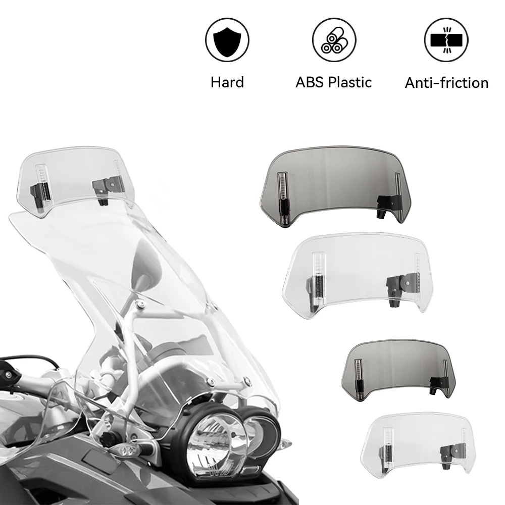 Universal Motorcycle Risen Clip On Windscreen Windshield Extension Spoiler Air Deflector For BMW R1200GS XADV Tmax Scooter