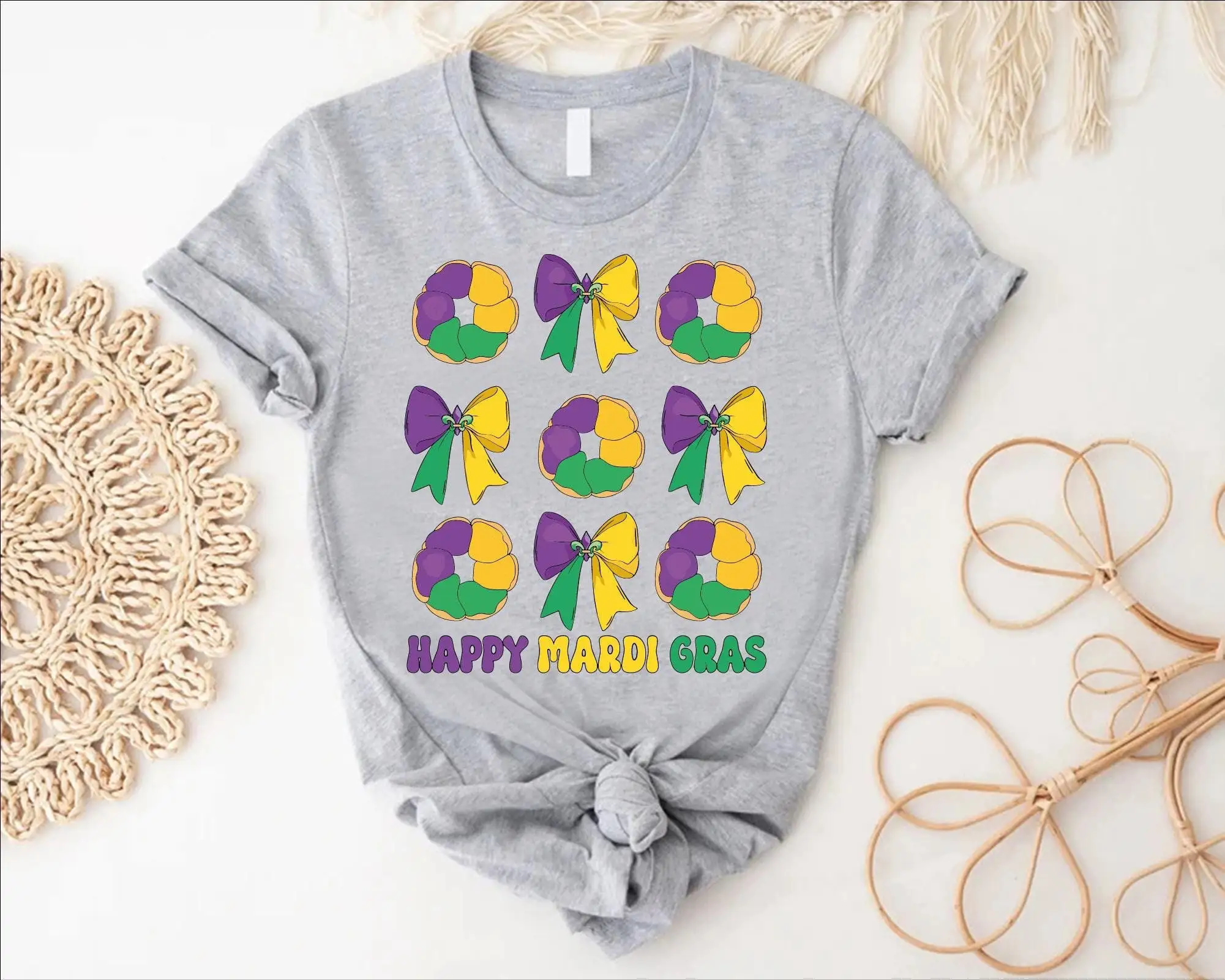 

Happy Mardi Gras T Shirt New Orleans Carnival Outfit Festival Parade Apparel NOLA Louisiana