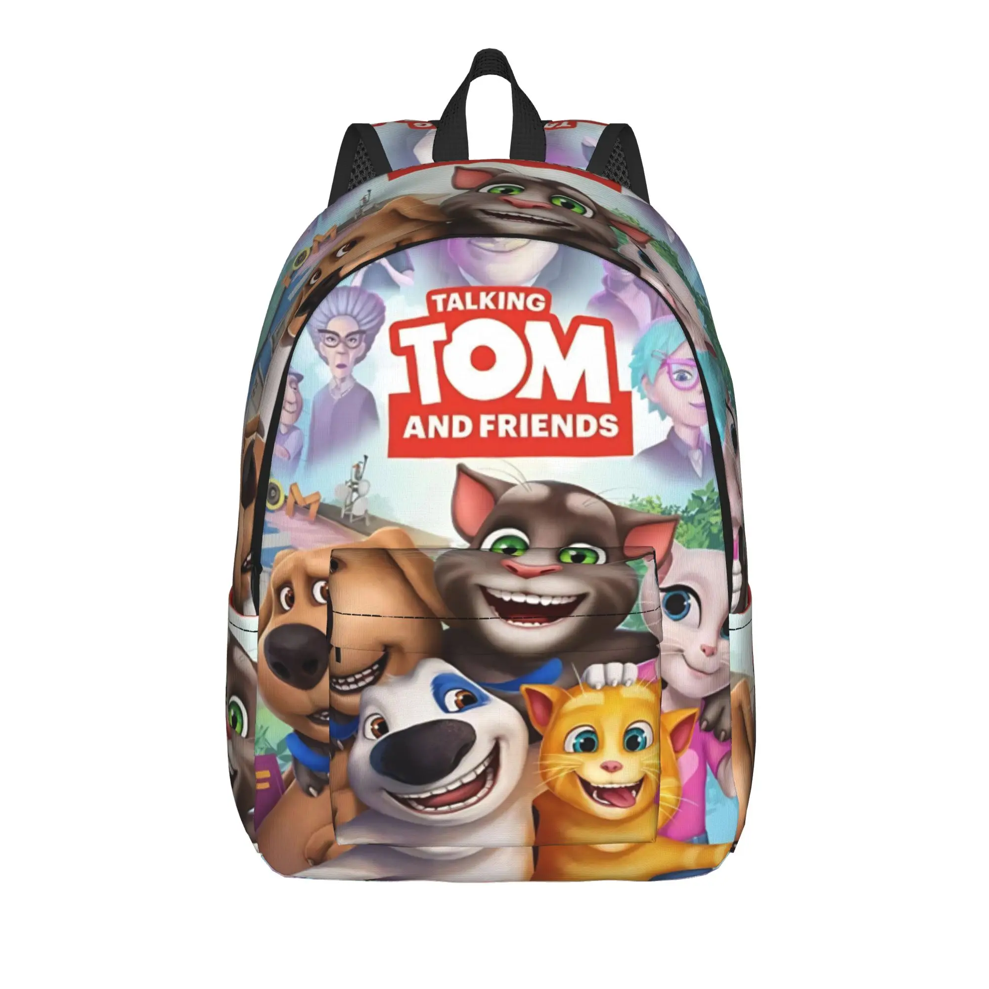 T-Talking T-Tom And F-Friends Backpack for Men Women Cool Student Work Daypack  Laptop Canvas Bags Outdoor