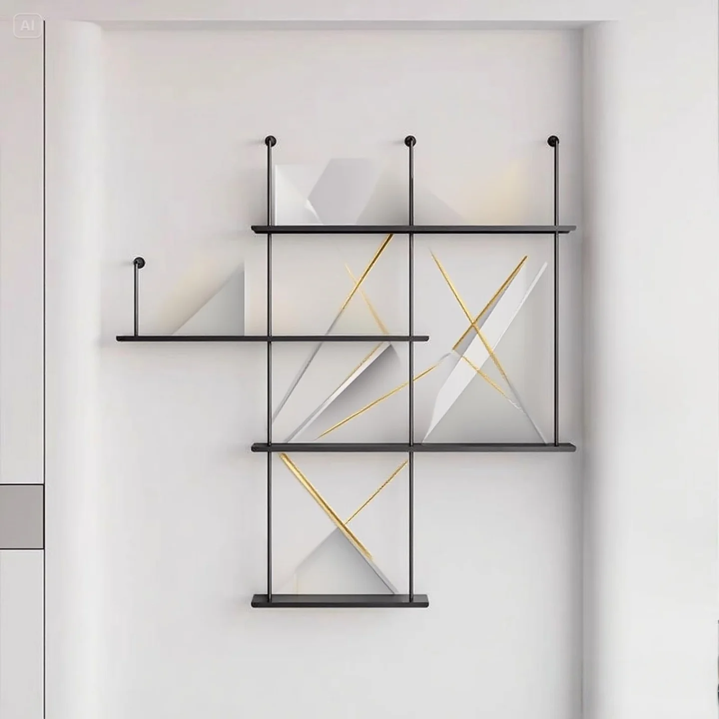 Prateleira de parede estante de armazenamento doméstico simples e moderno rack de exibição decorativo