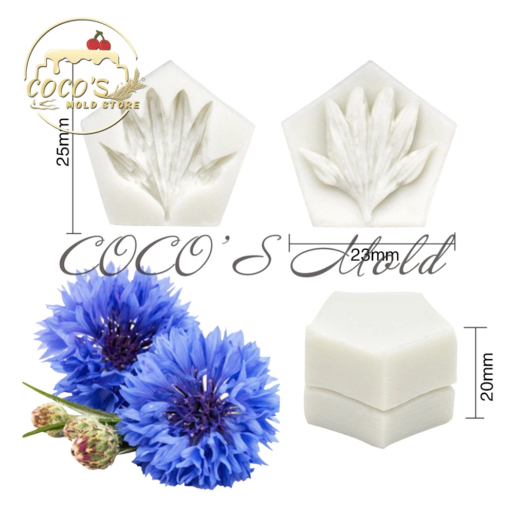 Mini 2Pcs/Set Cornflower Petals Silicone Veiner Mold Diy Fondant Cake Mould Kitchen Accessories Cake Decorating Tools Bakeware