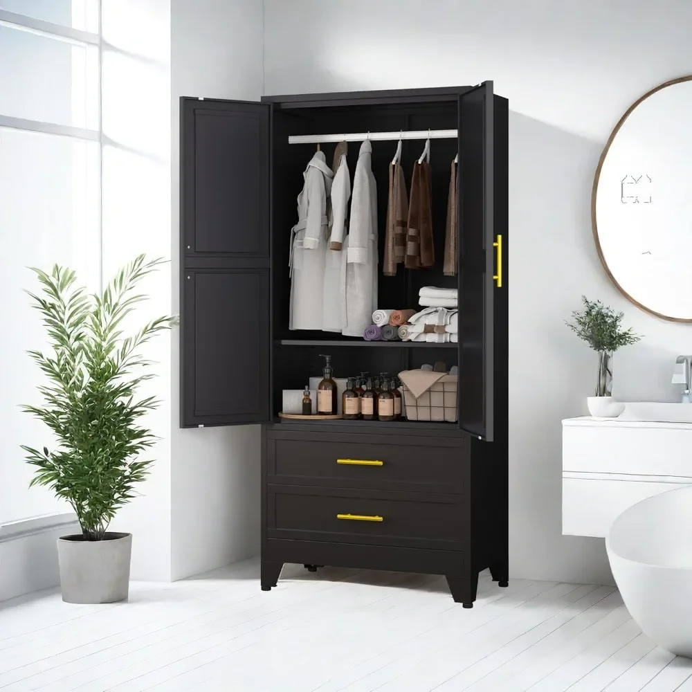 Steel Armoire Wardrobe Closet, 71