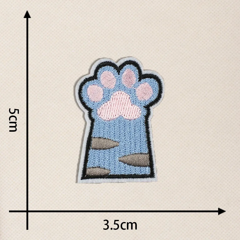 Cute Animal Cat Paw Embroidery Dog Paw Iron on Patches Children\'s clothing Embroidery DIY Thermoadhesive Patches for Children