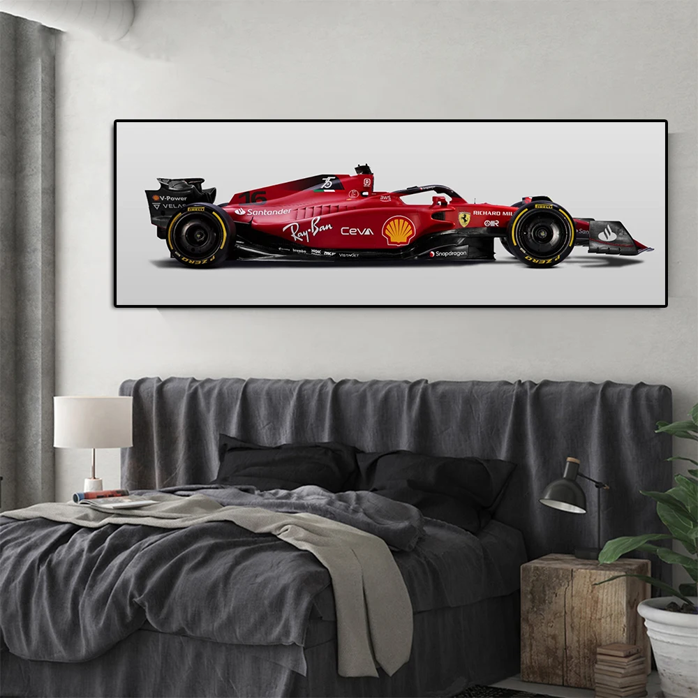 Super Formula F1-75 Sainz Racing Canvas Painting Leclerc Race Car Poster Print Red Team Supercar Club Wall Art Room Home Decor - view 3