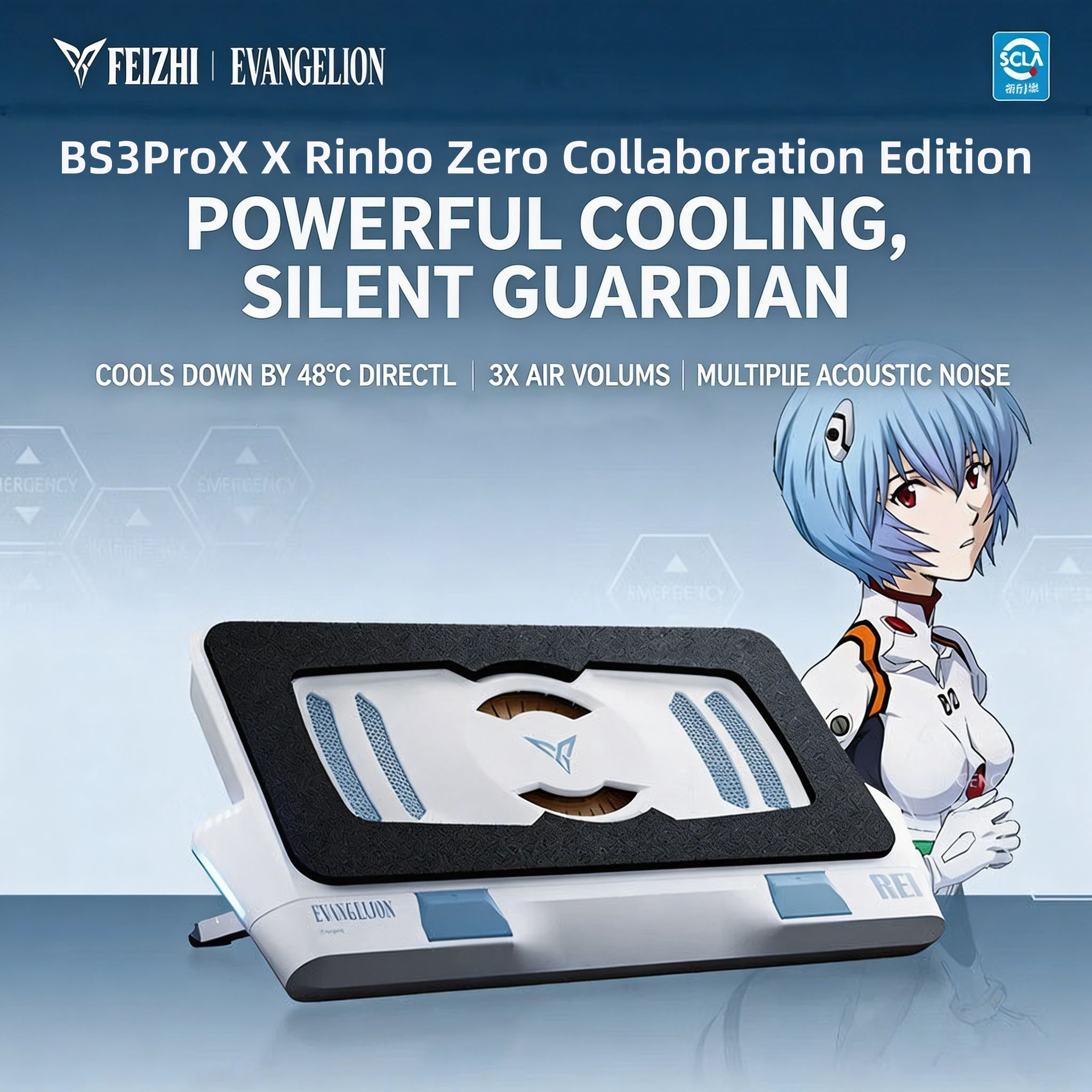 FLYDIGI BS3PROEVA Joint Edition Laptop Cooling Fan with Pressure Ventilation System for PC Gaming Laptop Stand and Cooling Base