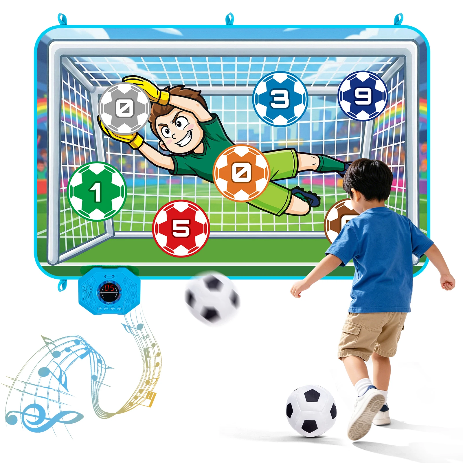 Soccer Game Mat with Balls Soccer Toys ‌Multi-mode Game Mat with Sounds Football Training Carpets Football Game Xmas Gifts ﻿
