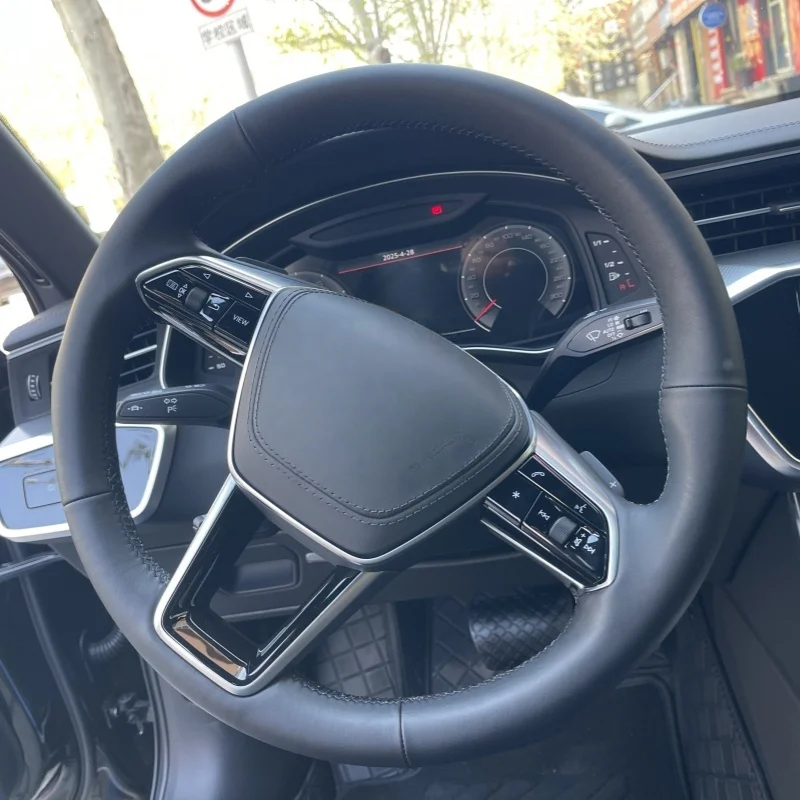 

Car Steering Wheel Anti-slip Genuine Leather For Audi A6 (C8) Avant Allroad 2018-2019 Steering-Wheel Cover Wrap Car Accessorie