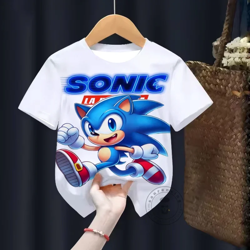 

Sonices The Hedgehog 3D Print T-Shirt Summer Trendy Short Sleeve Top For Boys Girls Kids Cool Casual Comfortable Wear
