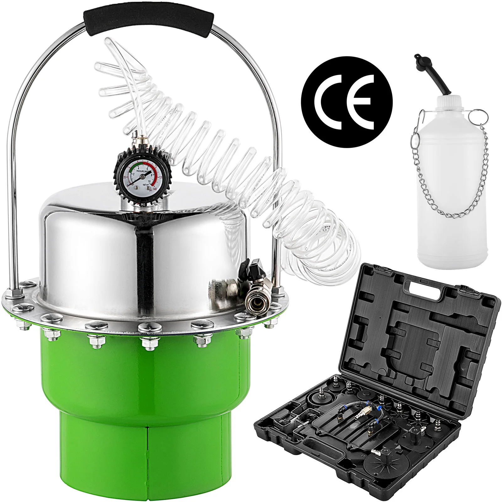 SucceBuy Pneumatische Luchtdruk Remontluchter Kit Auto Remvloeistof Olie Veranderen Tool Met 5L Tank voor Bloeden Rem & Koppeling Systeem