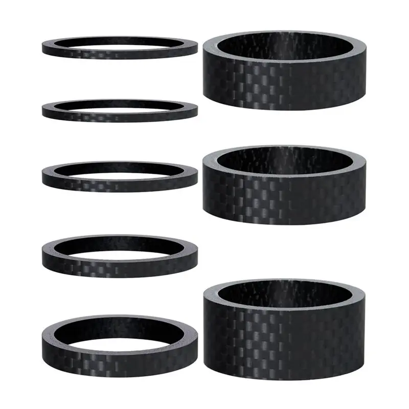 

NEW HOT In Stock-Carbon Fiber Headset Spacers Matte Finish- 8PCS Fits 1 1/8 Inch Stem For MTB, Road Handlebar Stems, 6 Sizes