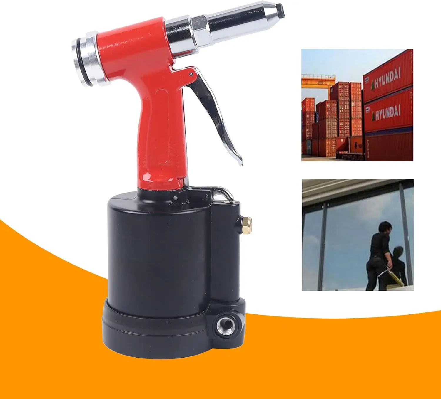 

Pneumatic Rivet Nut Gun, 3.2-6.4mm Compressed Air Blind Rivet Tool with Nozzle