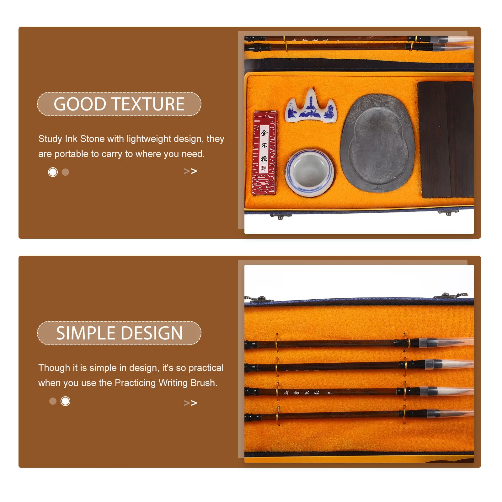 1 セットポータブルインクブラシセット中国の書道筆学習硯練習用品学生書道用品