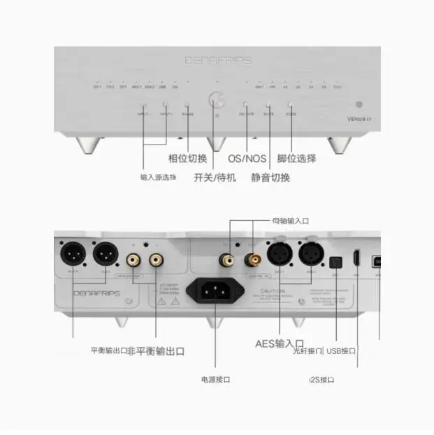 Denafrips VENUS12th-1 Digitale Audio Hifi Decoder Dual Crystal Oscillator Exclusieve R2r Dsd Architectuur 100V-240vac 50/60Hz