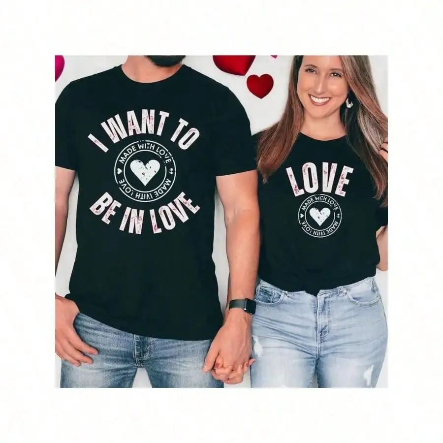 

1pc Funny Matching Couple Shirts, Matching Couples T-Shirt, Couples Wedding Gift, His And Hers Tees, Anniversary Gift For Couple