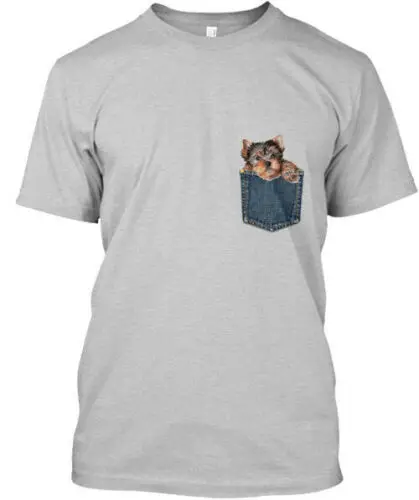 Dog In The Pocket Yorkie T-Shirt Made in the USA Size S to 5XL