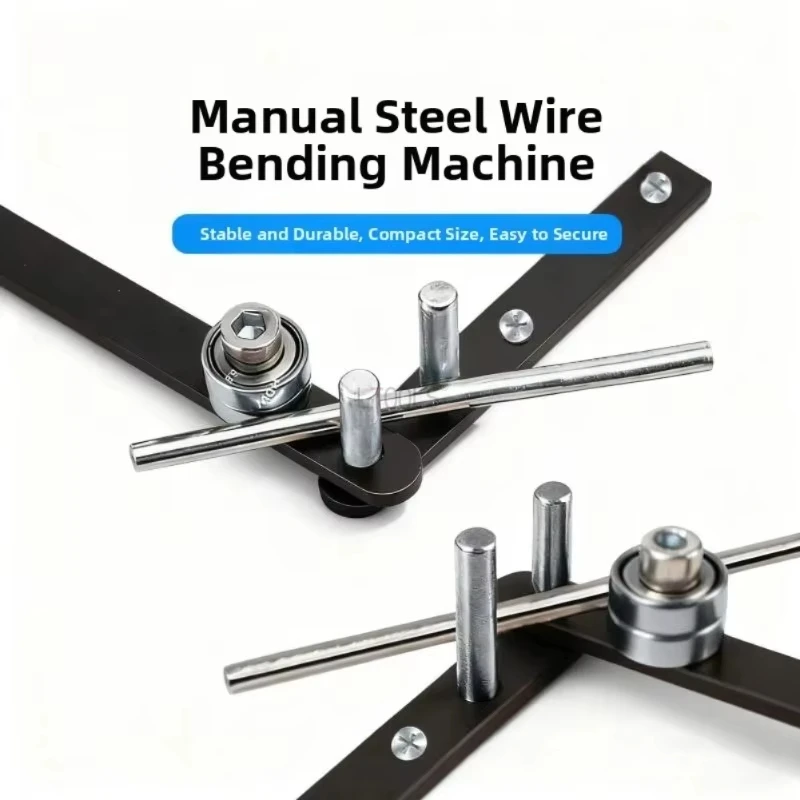 Steel Bender Tool 2pcs Manual for 3mm Diameter Wire Rods with Compact 30x10x5cm Design and Strong Crank System