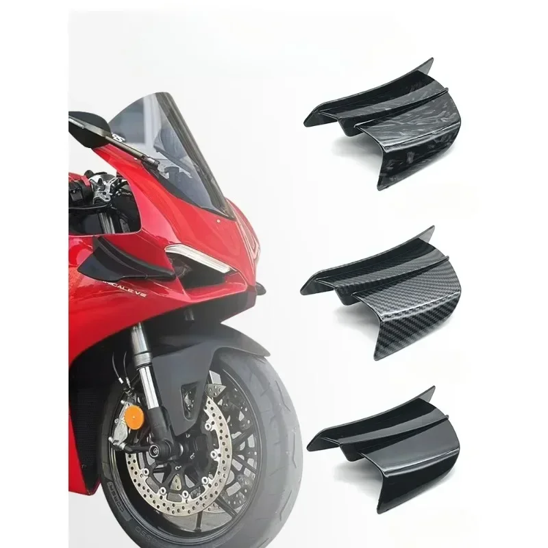 Motorcycle Stablizer Carbon Fiber Patterned Fixed Wing For VOGE BMW DUCATI YAMAHA HONDA KAWASAKI SUZUKI CFMOTO Mv Agusta Benelli