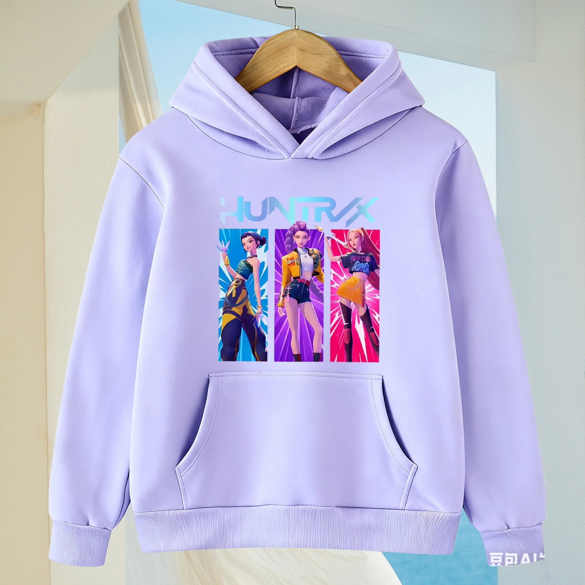 2026 جودة عالية الترويجية فتاة/الكبار شخصية كرتونية ملابس مطبوعة شيطان هنتر موضة عادية الخريف/الشتاء هوديي