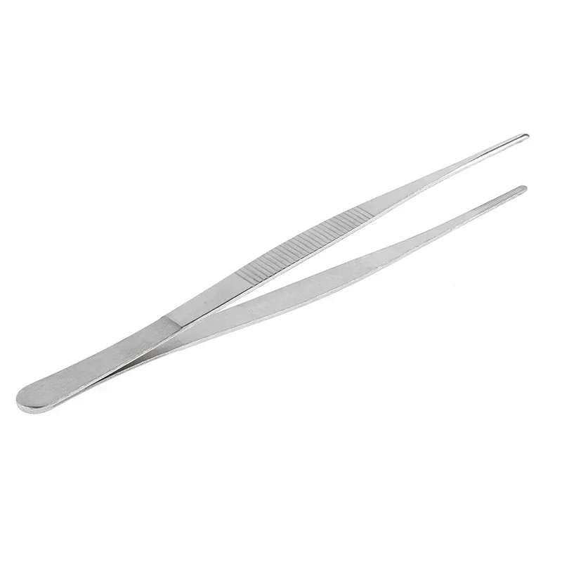 Stainless Steel 430 Anti-iodine Medical Tweezers Long Straight Forceps 12.5cm-30cm Straight Head Elbow Thicken DIY Tweezer Tools