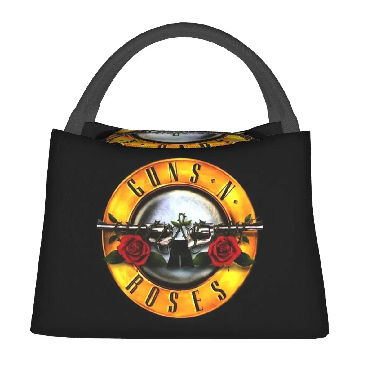 Guns N Rose Heavy Metal Steampunk Music Lunch Bags Insulated Bento Box Resuable Lunch Tote Picnic Bags for Woman Student Travel