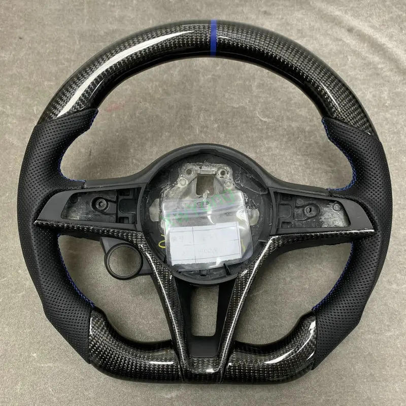 100% Real Carbon Fiber Steering Wheel For Alfa Romeo Giulia