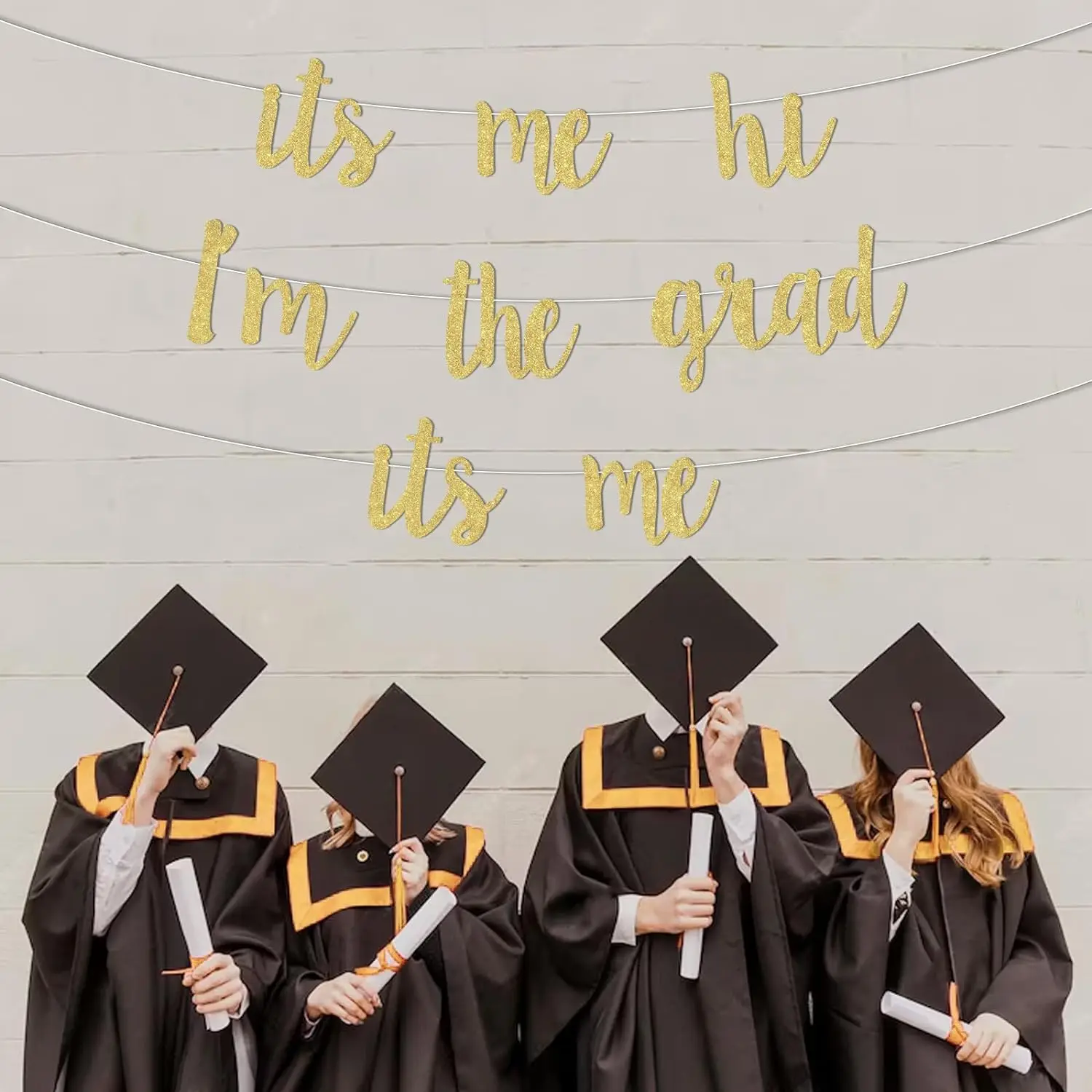 Its Me Hi IM The Grad Its Me Banner 2024 Graduation Decor Class of 2024 Senior College High School Graduation Party Supplies