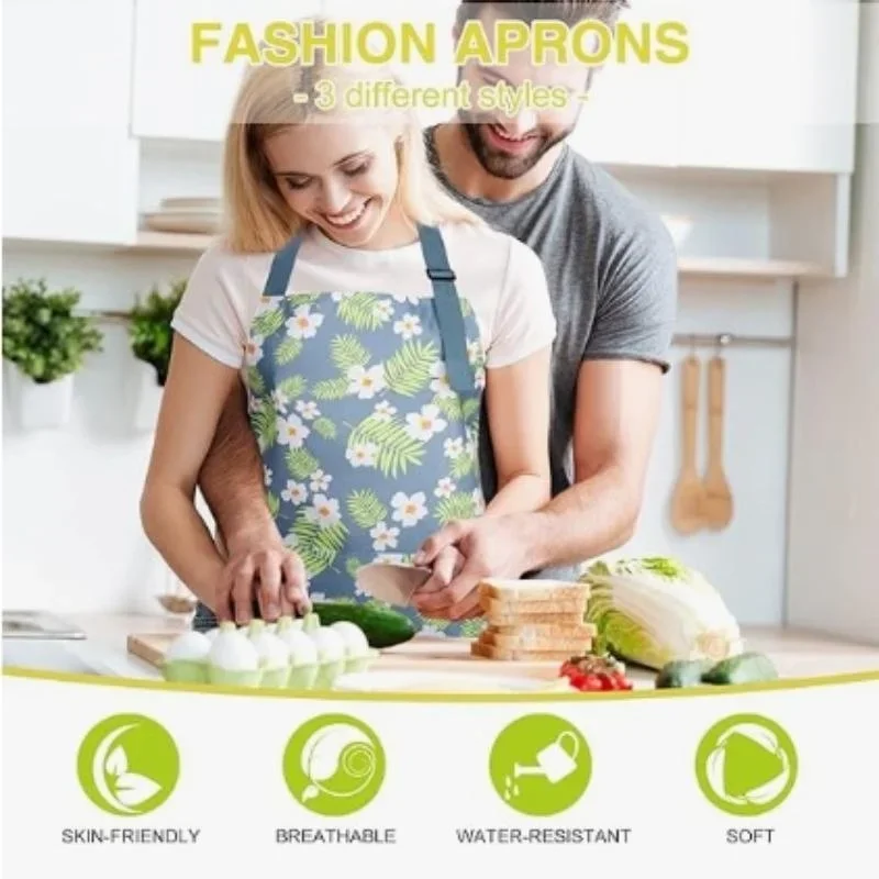 Adjustable Waterproof Kitchen Aprons for Fashion Lovely Cooking Coffee Baking Oil-Proof Anti-dirty Aprons Restaurant Supplies