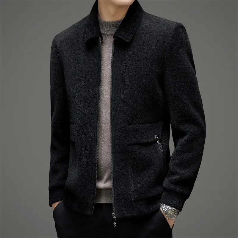 

Jacket Autumn and Winter New Style Detachable Collar Men's Casual Jacket Middle Age Dad's Coat