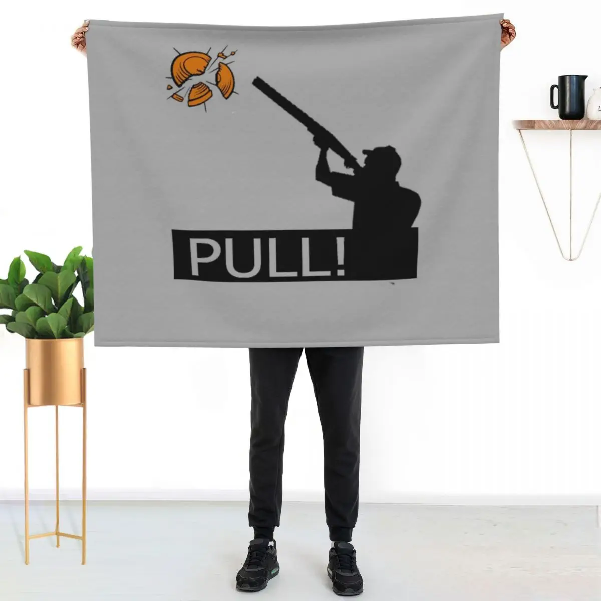 Skeet Clay Shooting Pigeon Trap Bird Hunters PULL! Throw Blanket Thermals For Travel Thermal Moving Quilt Blankets