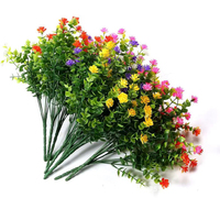 1 Bundle Outdoor UV Resistant Artificial Flowers Greenery Shrubs Plants Fake Flower for Wedding Garden Kitchen Office Decor