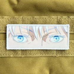 Jujutsu Kaisen Gojo Satoru Eyes Morale Badge Anime Character Patch Hook and Loop Printing Tactical Military Backpack Sticker
