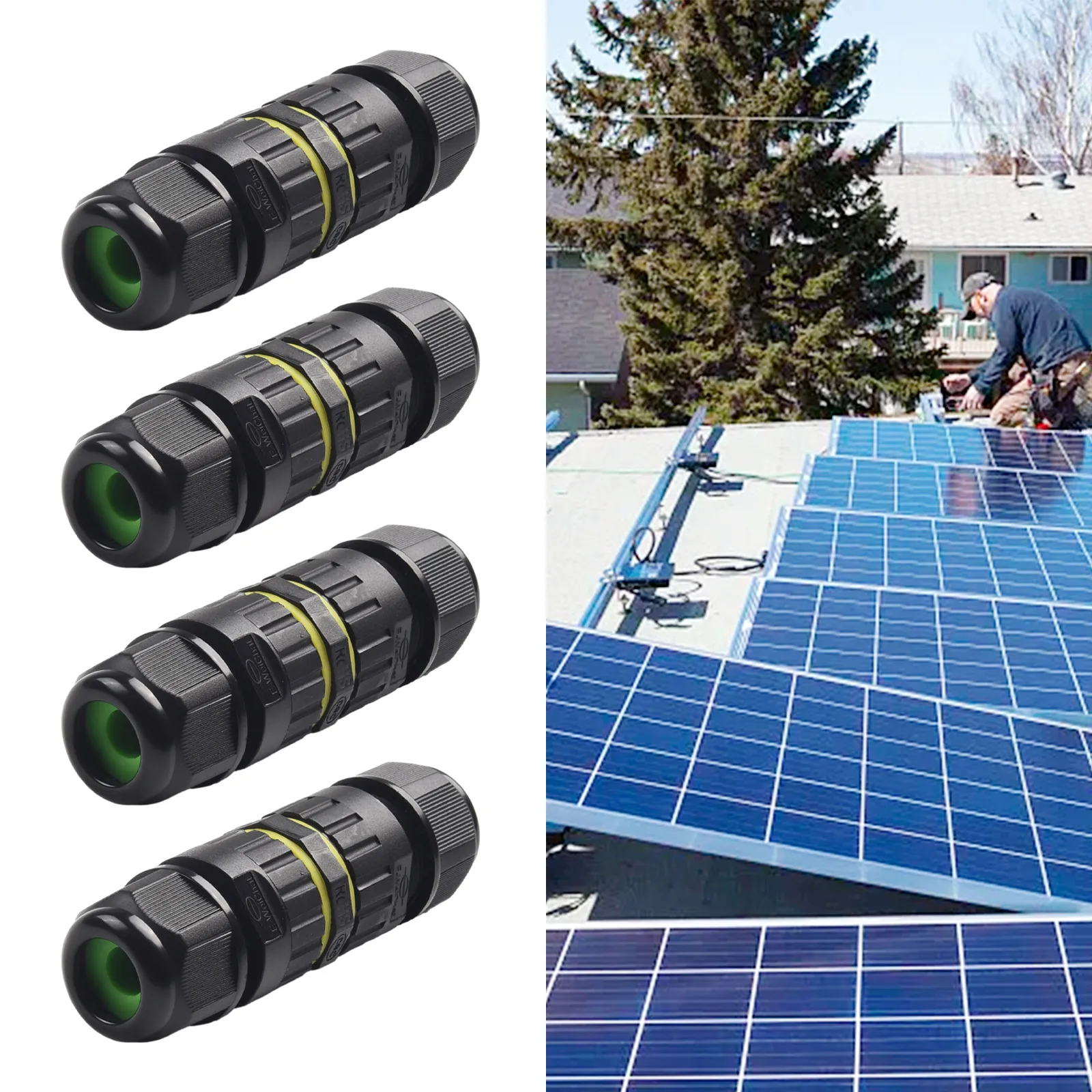 3 Pin IP68 Outdoor Junction Box Metal Plastic Screw Fixed Cable Connector For Solar Panel Stage For Lighting And Electrical Wire