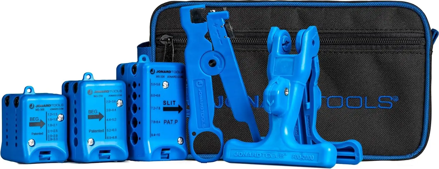 

Jonard Tools TK-105, Fiber Optic Mid Span Slit & Ring Tool Kit (1.2 mm - 10 mm) with Rugged Carrying Case