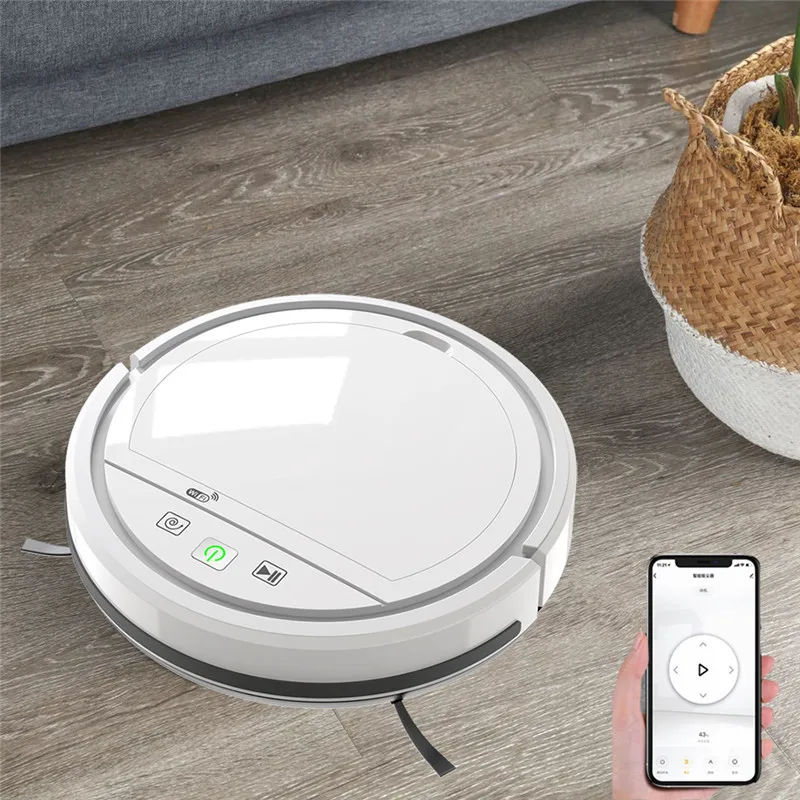 Aspirateur robot de balayage intelligent, balayeuse avec Wi-Fi, contrôle Alexa, planification de route intelligente pour la maison, les poils d'animaux, les tapis