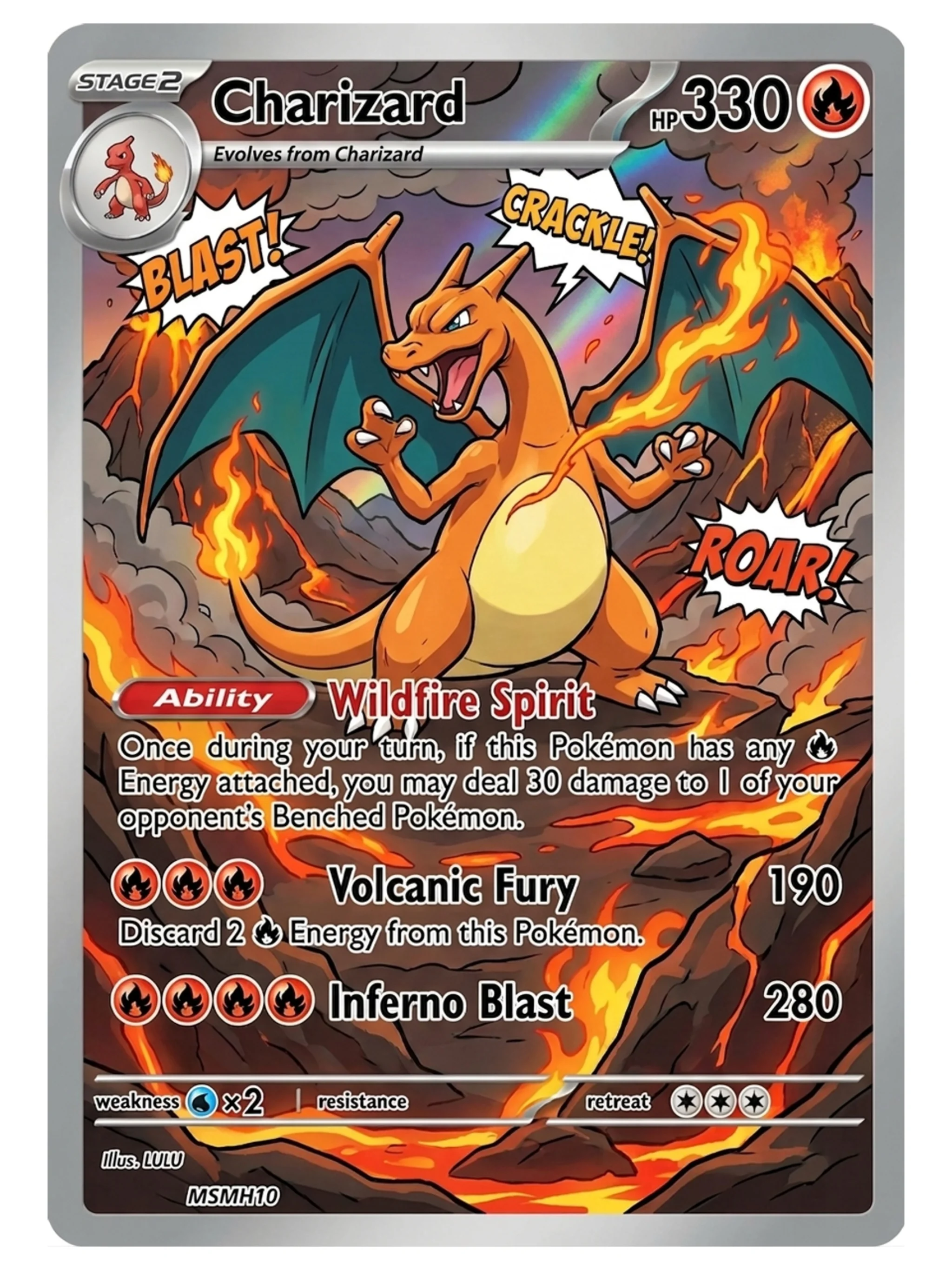 PTCG Cards Volcano Blaze Set Holo Rare Cards Charizard Moltres Tyranitar Heatran PTCG Cards Gift Collection PKM DIY Gift