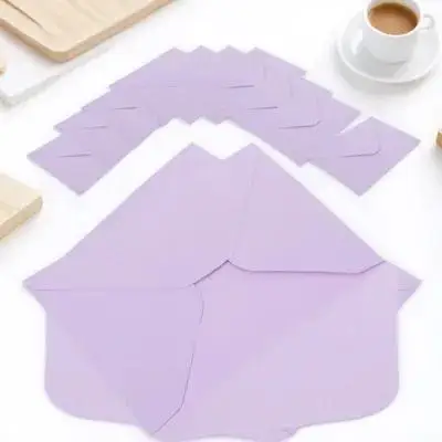 

50pcs Invitation Wedding Party Household Clear Lavender Butter Paper For Greeting Holiday Cards Storage Wedding Envelopes