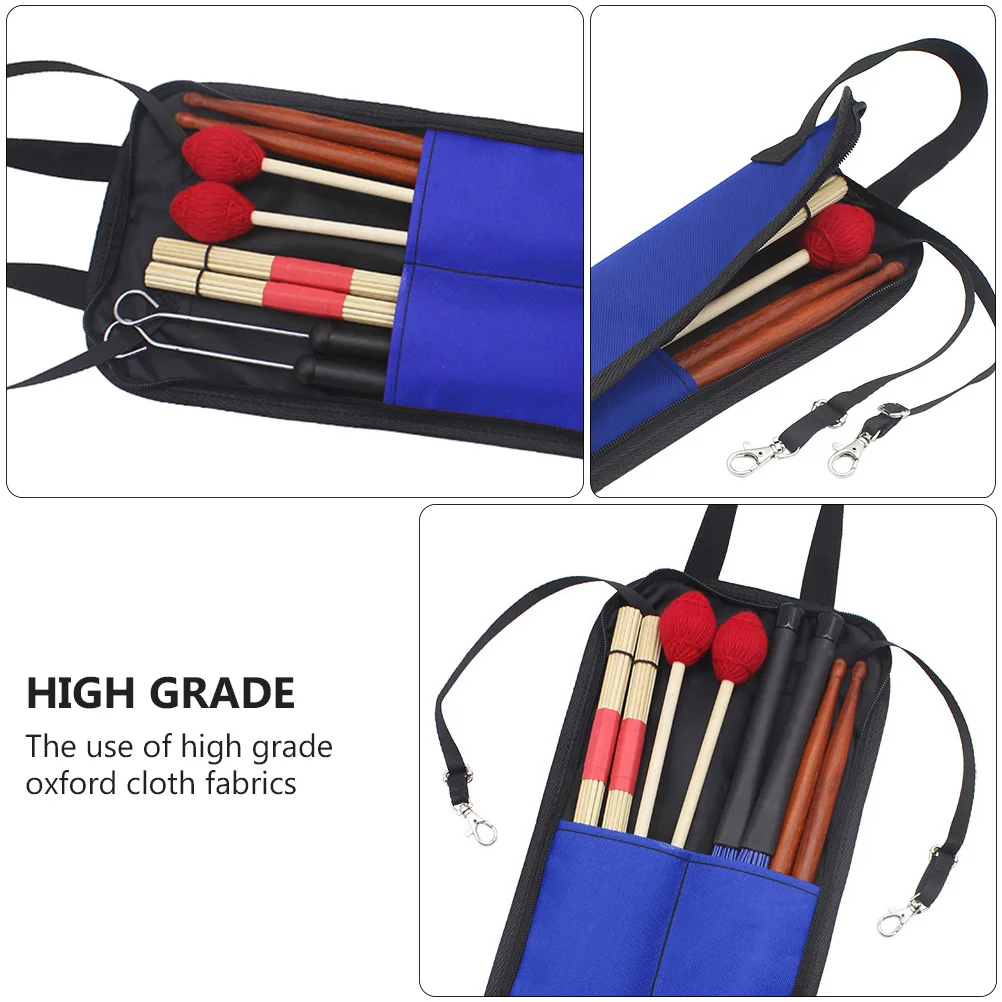 

Water-Resistant Oxford Cloth Drum Stick Bag Hanging Storage Pouch For Sticks Mallets Brushes Carrying Holder Case Drum